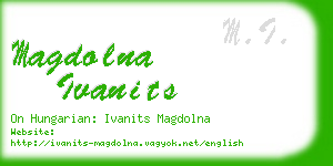 magdolna ivanits business card